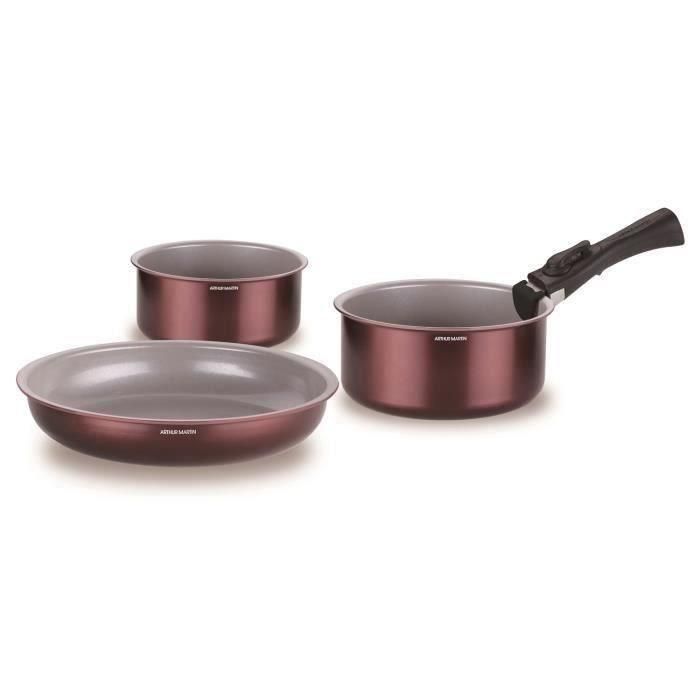 Batería de cocina - Todas las fuentes de calor, incluida la inducción - ARTHUR MARTIN - AM2503 - Aluminio - 18 piezas - Mango extraíble 1 Batería de cocina - Todas las fuentes de calor, incluida la inducción - ARTHUR MARTIN - AM2503 - Aluminio - 18 piezas - Mango extraíble 1