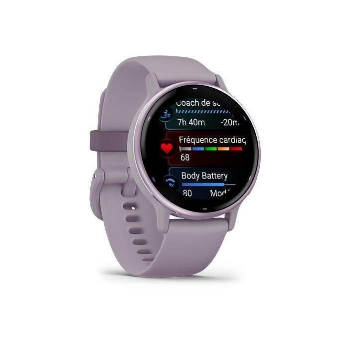 Reloj GPS conectado - GARMIN - Vivoactive 5 - WiFi - 30,4 mm (1.2) - Orquídea Metalizada con correa Morada 1