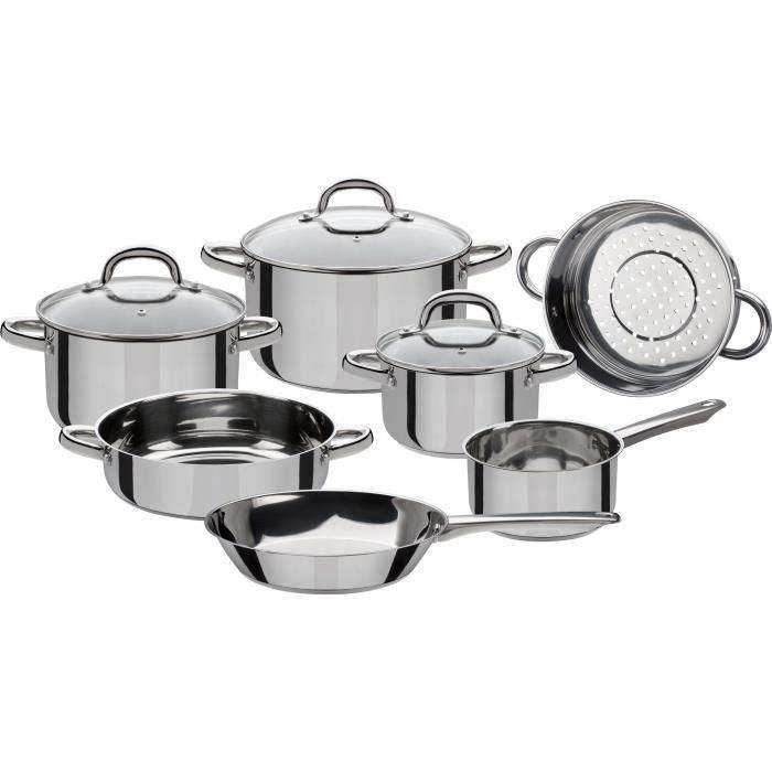 GSW Montreal - Utensilios de cocina de acero inoxidable de 10 piezas - Todas las placas incluyendo inducción GSW Montreal - Utensilios de cocina de acero inoxidable de 10 piezas - Todas las placas incluyendo inducción