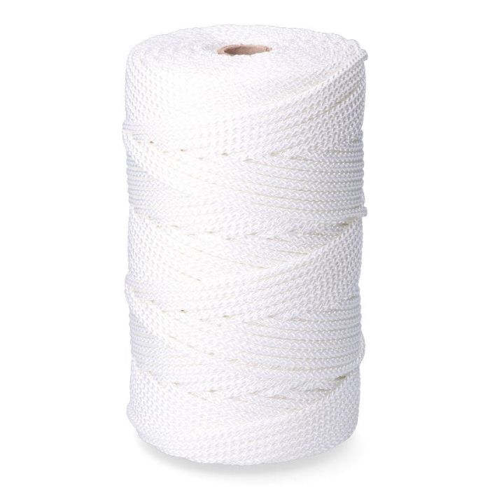 Cordón trenzado poliéster granete blanco, calibre 6 mm x 200 m Cordón trenzado poliéster granete blanco, calibre 6 mm x 200 m
