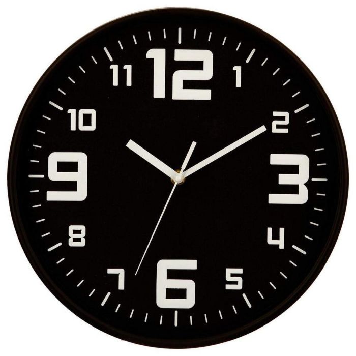 5Five Reloj de cocina de pared de Polipropileno Negro Ø 30 cm