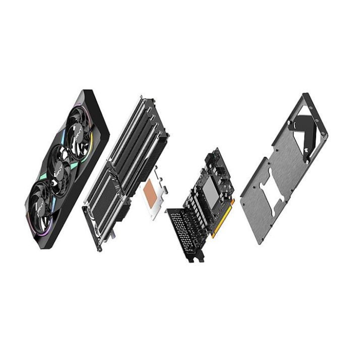 PNY GeForce RTX 5070 12GB GDDR7 VERTO ARGB OC Triple Fan Tarjeta Gráfica 6