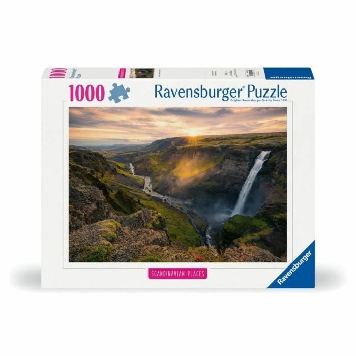 Ravensburger-1000p Puzzle-La Cascada de Háifoss, Islandia (Destacados)-Adultos y niños-Edades 14-Puzzle de Calidad Premium-12000110