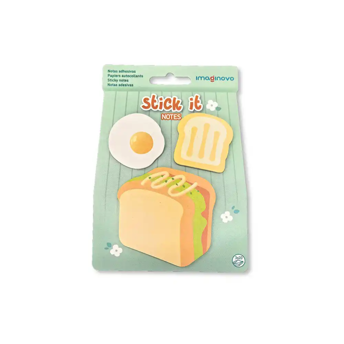 Imaginovo Bloc notas adhesivas Sandwich, 20 hojas, tamaños surtidos, divertido diseño fantasía 1