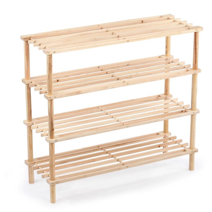 Zapatero de Madera 4 Pisos 74x26.5x64 cm Confortime - Inde (4 Unidades) 1 Zapatero de Madera 4 Pisos 74x26.5x64 cm Confortime - Inde (4 Unidades) 1