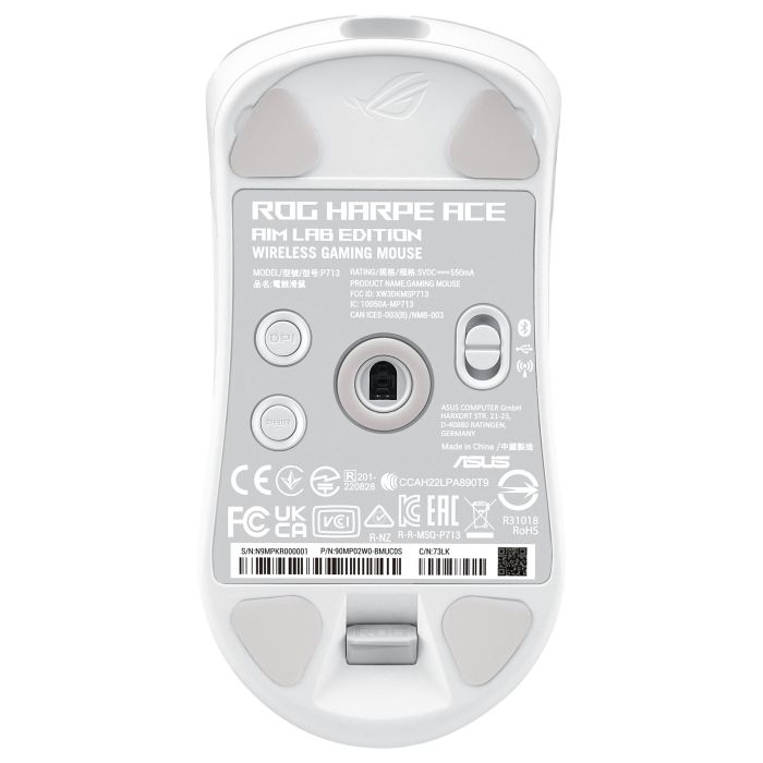 Asus Ratón ROG Harpe Ace Aim Lab Edition Blanco Gaming Opto-mecánico Inalámbrico Bluetooth USB 36000 DPI 1