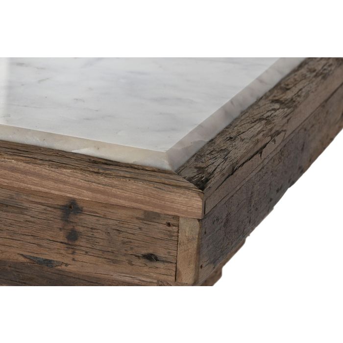 DKD Home Decor Consola Item Home Marron Blanco Madera reciclada Marmol 138 x 45 x 87 cm 3