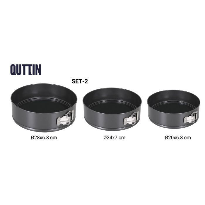 Set de 3 Moldes Desmontables Inde 20x6.8, 24x7 y 28x6.8 cm Quttin (6 Cajas) 6 Set de 3 Moldes Desmontables Inde 20x6.8, 24x7 y 28x6.8 cm Quttin (6 Cajas) 6