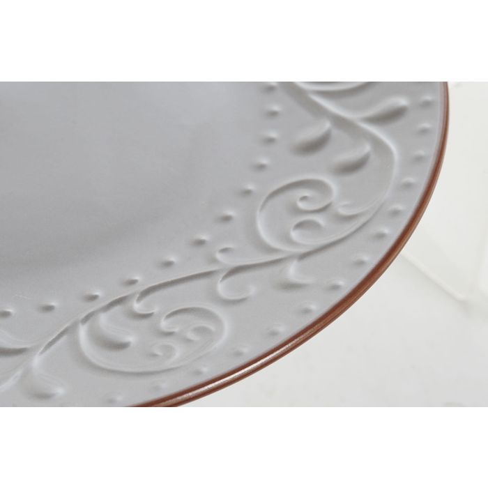 Plato Tradicional DKD Home Decor Gris Marron 27.5 x 3 x 27.5 cm (12 Unidades) 2 Plato Tradicional DKD Home Decor Gris Marron 27.5 x 3 x 27.5 cm (12 Unidades) 2