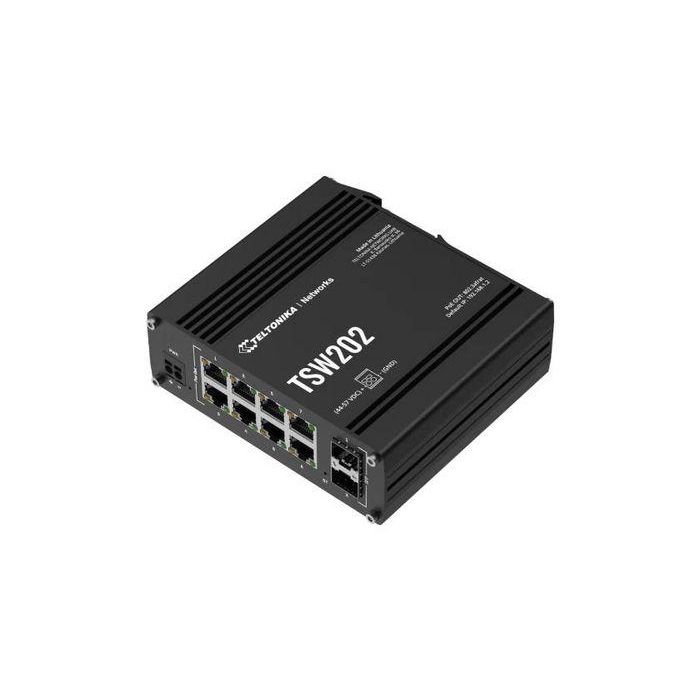 Teltonika Networks TSW202 MANAGED SWITCH 8 x port PoE+ switch with 2 x SFP ports for fibre optic communication 1 Teltonika Networks TSW202 MANAGED SWITCH 8 x port PoE+ switch with 2 x SFP ports for fibre optic communication 1