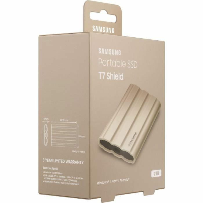 Unidad de estado sólido externa - SAMSUNG - T7 Shield - 2 TB - USB 3.2 Gen 2 (conector USB-C) (MU-PE2T0K/EU) 3