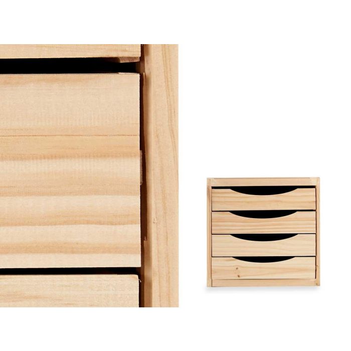Cajonera de Madera Kipit 4 Cajones 30x37x38 cm Natural 3 Cajonera de Madera Kipit 4 Cajones 30x37x38 cm Natural 3