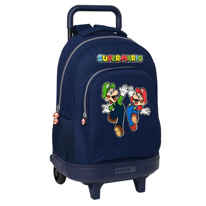 Mochila Safta Con Ruedas Compact Extraible Super Mario 450x330x220 mm