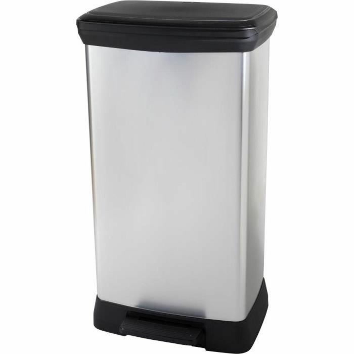 Curver CUR3253924839981 Papelera Duo Rectángulo DECO BIN, 46L (23+23L) Doble Compartimento, 39x29x72cm, Gris Metalizado 1 Curver CUR3253924839981 Papelera Duo Rectángulo DECO BIN, 46L (23+23L) Doble Compartimento, 39x29x72cm, Gris Metalizado 1