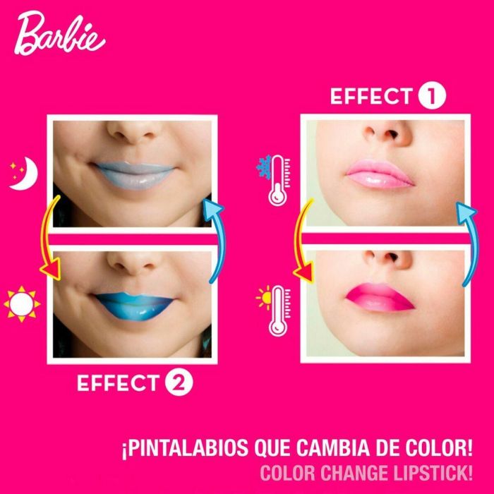 Kit para crear Maquillaje Barbie Studio Color Change Pintalabios 15 Piezas 4