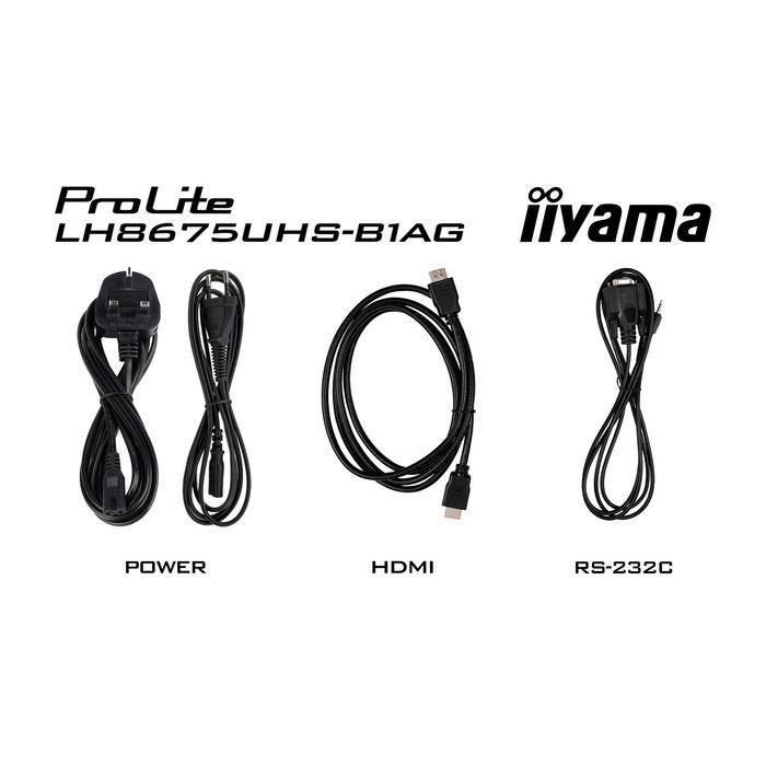 Monitor Iiyama 86" (LH8675UHS-B1AG) 3840X2160 / 4K Uhd / 24/7 / 500 Cd/M / 8Ms / Dp / 3Xhdmi / Micro Sd Slot / E-Share /Iisignage 2 / Rj45 / Sdm Slot Pc / Android 11.0 / Vesa 600X400 15 Monitor Iiyama 86" (LH8675UHS-B1AG) 3840X2160 / 4K Uhd / 24/7 / 500 Cd/M / 8Ms / Dp / 3Xhdmi / Micro Sd Slot / E-Share /Iisignage 2 / Rj45 / Sdm Slot Pc / Android 11.0 / Vesa 600X400 15