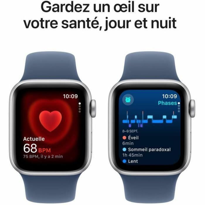 Apple Watch SE GPS - 40 mm - Caja de aluminio plateada - Correa deportiva vaquera - S/M 1