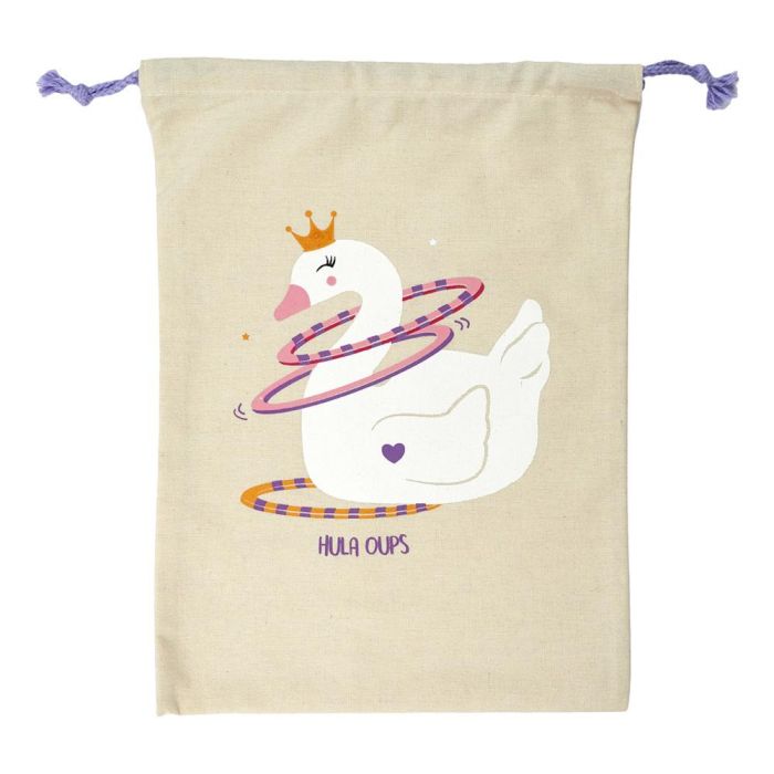 Tom et Zoe Bolsa Pijama Infantil Lona Cuerda Modelos Gato Conejo Cisne Unicornio 35x27 cm 5
