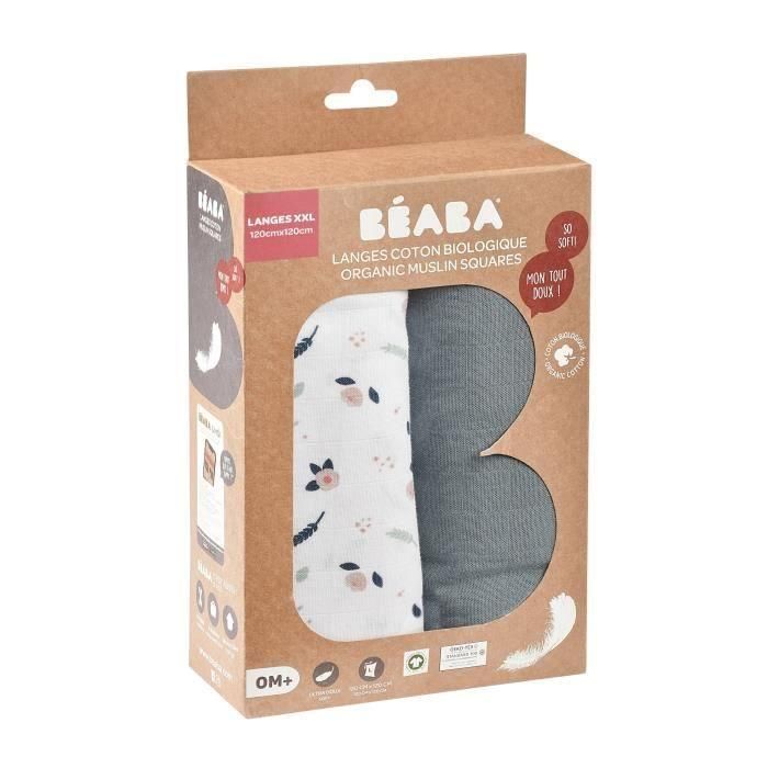 BEABA, Caja 2 SLIPS 120cm - Stormy grey / Primavera flora