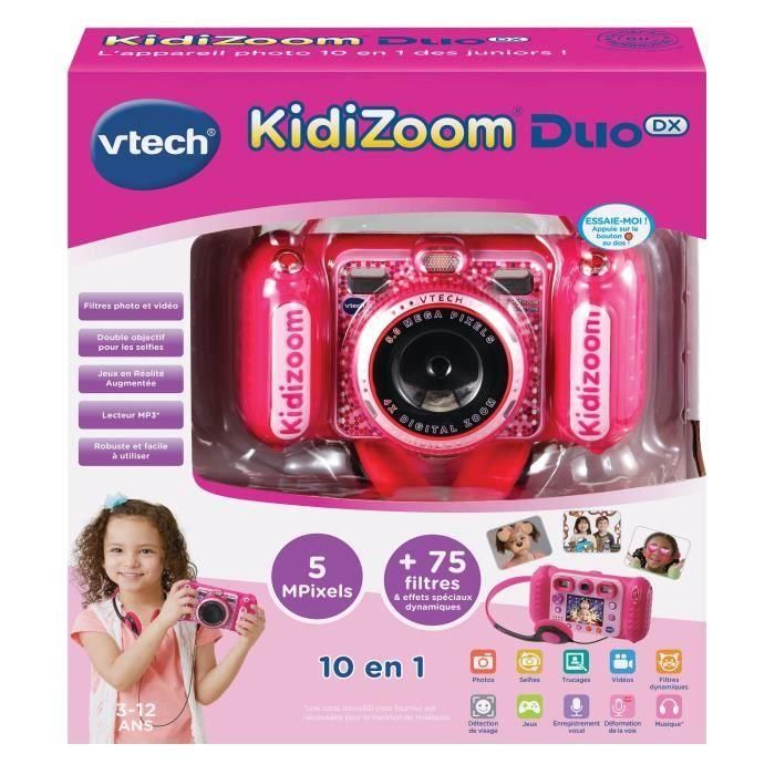 Vtech Kidizoom Duo DX Rosa - Cámara digital infantil con fotos, videos, 75 filtros y 5 juegos de realidad aumentada para niños 3-12 años 2 Vtech Kidizoom Duo DX Rosa - Cámara digital infantil con fotos, videos, 75 filtros y 5 juegos de realidad aumentada para niños 3-12 años 2