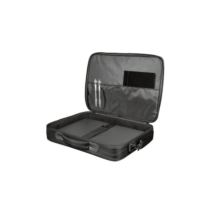 Trust Maletín Atlanta para Portátiles hasta 15.6" Negro Maletín para portátil con compartimento acolchado y materiales reciclados Trust Maletín Atlanta para Portátiles hasta 15.6" Negro Maletín para portátil con compartimento acolchado y materiales reciclados