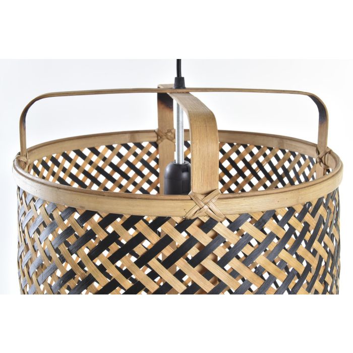 DKD Home Decor Lámpara de Techo Tropical 36 x 48 x 36 cm Marrón Negro Ratán E27 3