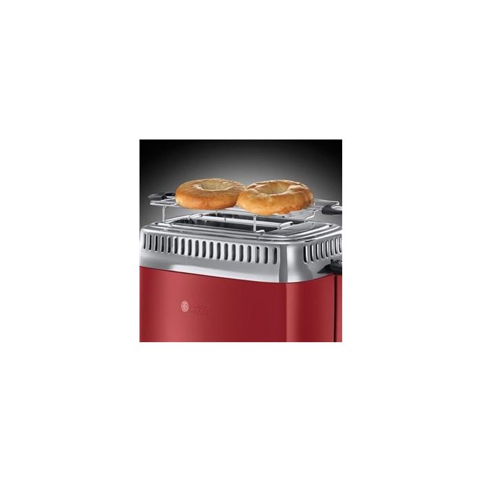 Russell Hobbs 21680-56 Tostador Retro Ribbon Rojo con 2 Rebanadas y Control de Tueste 1