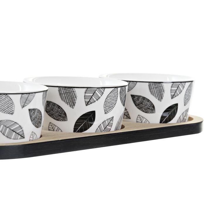 Tabla Aperitivo Cottage DKD Home Decor Negro Blanco 10 x 5 x 28.5 cm Set de 4 1