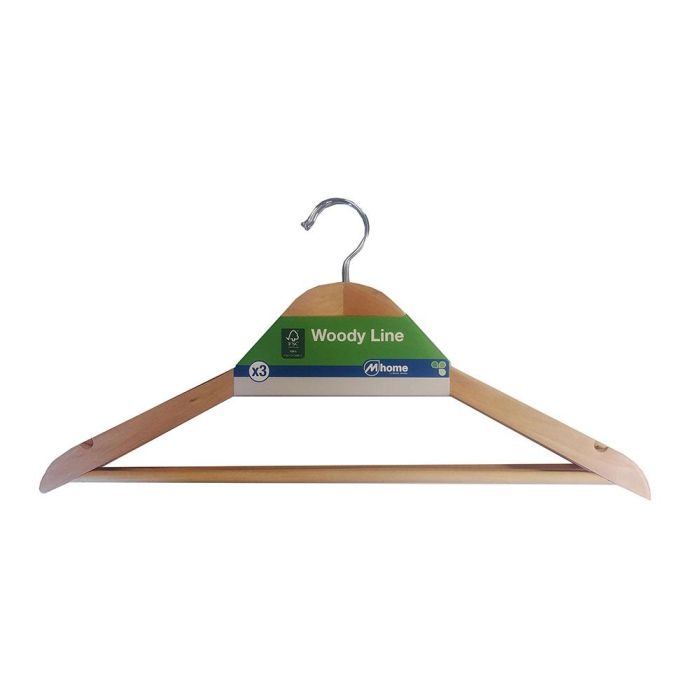 Mondex Perchas contorneadas madera ecológica FSC 43,5 x 1,4 x 22,5 cm, 3 unidades 0 Mondex Perchas contorneadas madera ecológica FSC 43,5 x 1,4 x 22,5 cm, 3 unidades 0