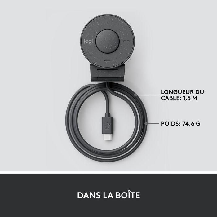Logitech Brio 300 Webcam Full HD 1080p Foco Fijo con Micrófono Mono, Tapa de Privacidad USB-C y RightLight 2 Grafito 14 Logitech Brio 300 Webcam Full HD 1080p Foco Fijo con Micrófono Mono, Tapa de Privacidad USB-C y RightLight 2 Grafito 14
