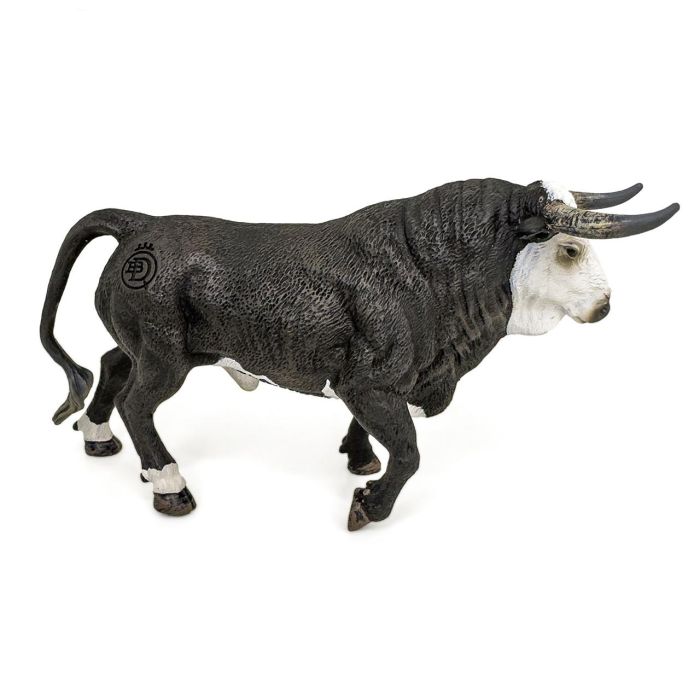 DEQUBE Figura Réplica Toro Bravo Cara Blanca Trotando a Escala, Pintada a Mano con Máximo Detalle, +3 años DEQUBE Figura Réplica Toro Bravo Cara Blanca Trotando a Escala, Pintada a Mano con Máximo Detalle, +3 años