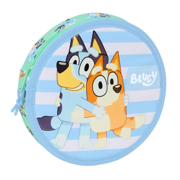 Safta Plumier Escolar Redondo Completo Bluey "Sisters" | Estuche con 18 Accesorios | 21x3,5 cm para Niños +3 Años