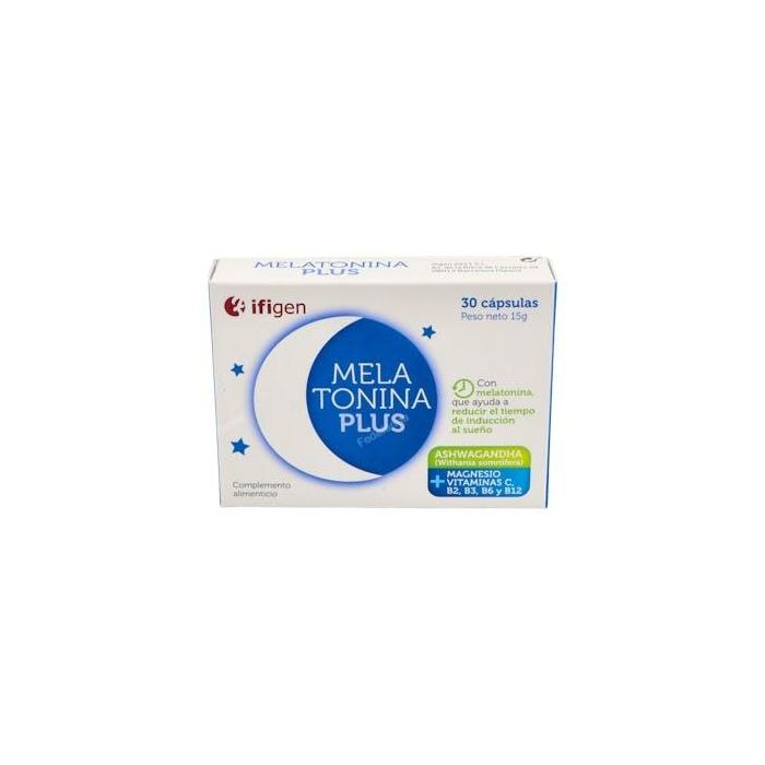 IFIGEN Melatonina Plus 30 Cápsulas con Magnesio y Vitaminas B, ayuda a conciliar el sueño y sistema nervioso