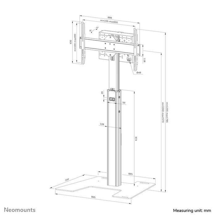 Neomounts FL45S-825BL1 TV floor stand 37-75" - TÜV, 190.5 cm (75"), 100 x 100mm, 600 x 400 mm, 0 - 5°, Steel, Black 16 Neomounts FL45S-825BL1 TV floor stand 37-75" - TÜV, 190.5 cm (75"), 100 x 100mm, 600 x 400 mm, 0 - 5°, Steel, Black 16