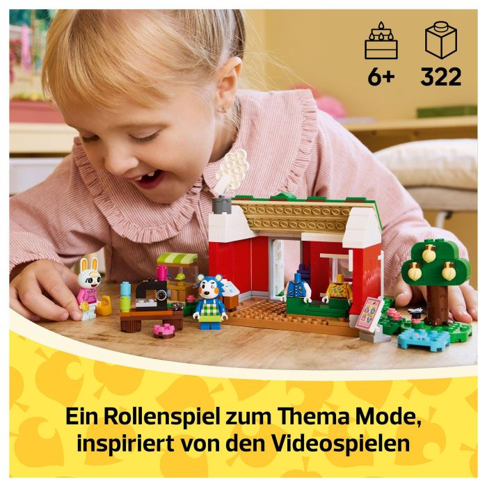 LEGO Animal Crossing Tienda Ropa Hermanas Manitas 77055 Set de Construcción para Niños y Niñas +6 Años con Minifiguras de Pili y Ariel