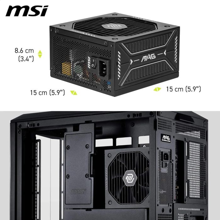 MSI MAG A750GLS Fuente de Alimentacion PCIE5 750W 80 Plus Gold Modular ATX PCIe 5.0 (16 PIN) Negra 1 MSI MAG A750GLS Fuente de Alimentacion PCIE5 750W 80 Plus Gold Modular ATX PCIe 5.0 (16 PIN) Negra 1