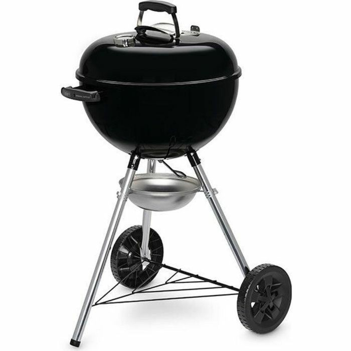 Weber E-4710 Barbacoa de carbón Original Kettle Ø 47 cm, tazón acero esmaltado, rejilla cromada, termómetro