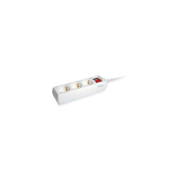 Equip Regleta con 3 Tomas, Cable de 1.5 Metros, Botón de Apagado/Encendido