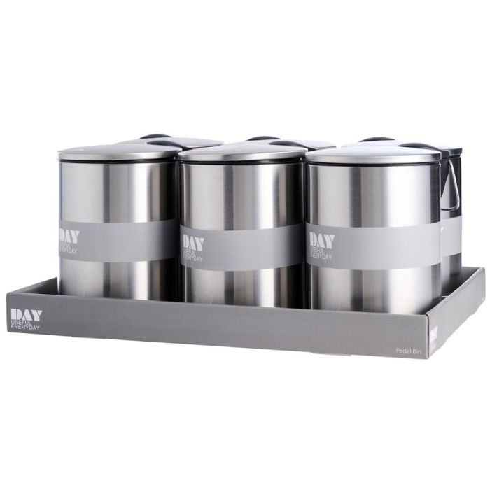 Day Cubo Basura Acero Inoxidable 3 L con Pedal y Cierre Suave Mate 17.5x23.5 cm 3