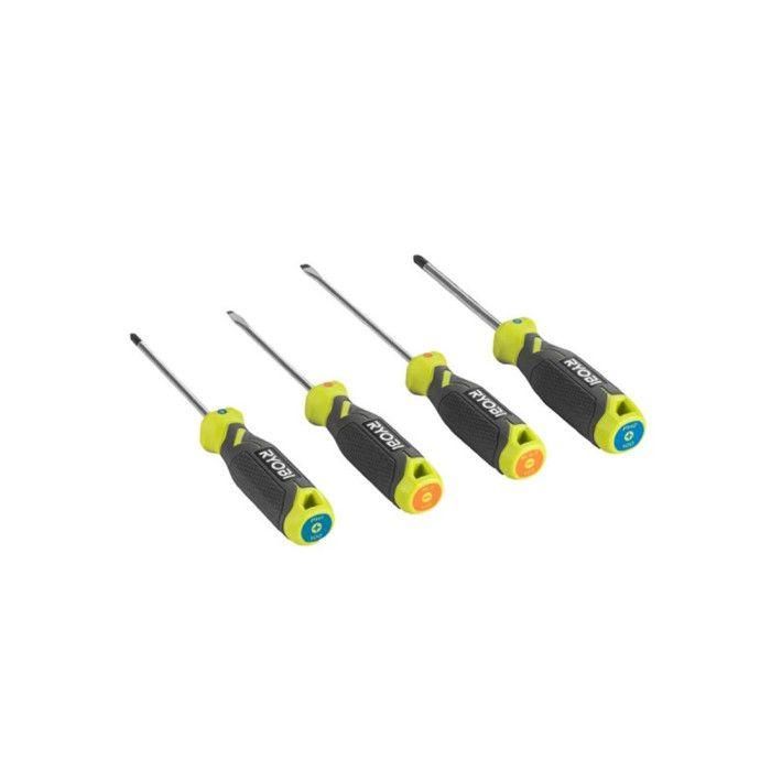 Juego de 4 destornilladores magnéticos RYOBI - RHSDS4PC 1 Juego de 4 destornilladores magnéticos RYOBI - RHSDS4PC 1