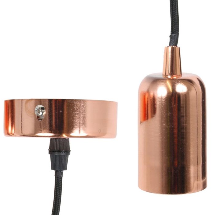 Home Deco Light Lámpara Colgante Aluminio Estilo Industrial Cobre Cable Negro E27 Máx.40W Con Enchufe 220-240V AC ~50 Hz d.5 cm; h.10 cm 2