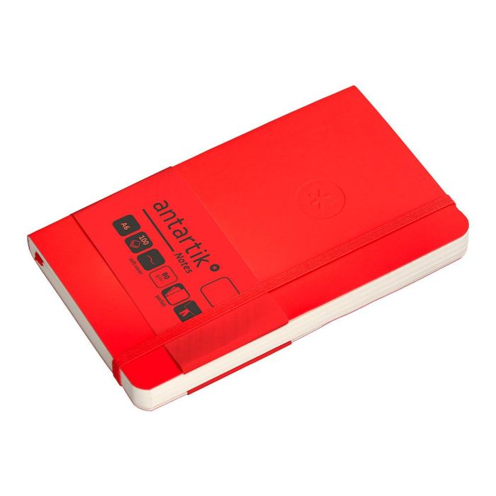 Cuaderno Con Gomilla Antartik Notes Tapa Blanda A6 Hojas Lisas Rojo 100 Hojas 80 gr Fsc 5