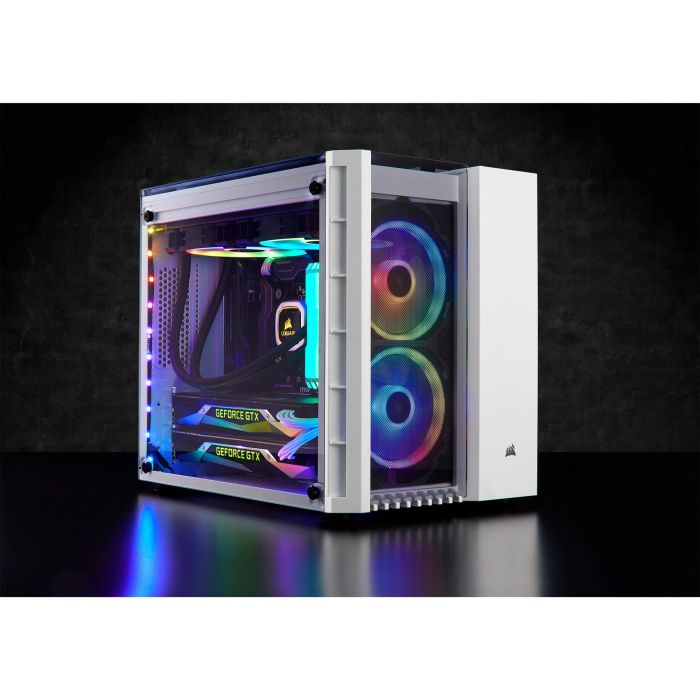 Corsair Torre PC Crystal Series 280X RGB con Ventana de Cristal Templado Blanca 9
