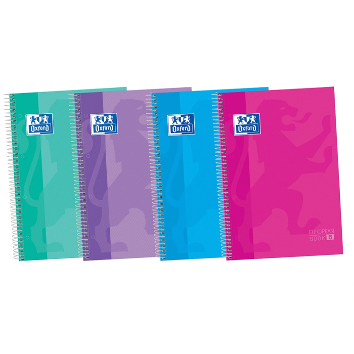 Oxford Europeanbook 5 Write&Erase Cuaderno Espiral A4+ 120 Hojas Microperforado Tapa Extradura Colores Tendencia (Set de 5) (Set de 5) 1