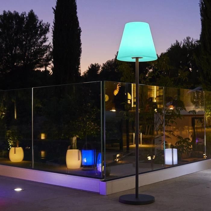 Lámpara de pie inalámbrica - LUMISKY - STANDY - Al. 150 cm - Base de metal - LED multicolor regulable 5