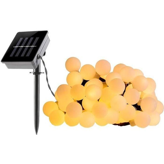 LUMI GARDEN Guirnalda luminosa de bola Billy Solar - Luz blanca - 60 bolas - 700 cm