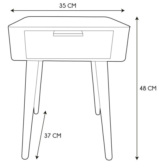 Home Deco Factory Mesita De Noche Con Cajón Essentiel Marrón Topo 35x40 cm h.48 cm 4 Home Deco Factory Mesita De Noche Con Cajón Essentiel Marrón Topo 35x40 cm h.48 cm 4