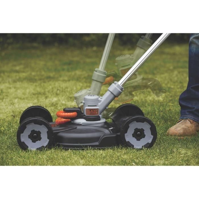 Black & Decker Herramienta Inalámbrica 3 en 1 Cortacésped 28cm 18V Batería 2Ah con 2 Velocidades E-Drive y Alimentación Reflex 4