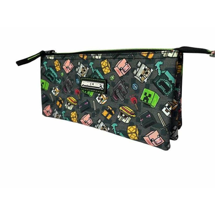 Minecraft Estuche Escolar Pixel 25 Triple para Niños, Interior Totalmente Forrado y Personalizado, Textil 9x23x9 cm 1 Minecraft Estuche Escolar Pixel 25 Triple para Niños, Interior Totalmente Forrado y Personalizado, Textil 9x23x9 cm 1