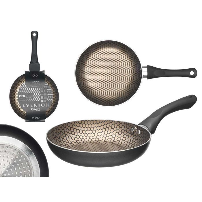 Sartén de Inducción Antiadherente 20 cm Kinvara - Panel Abeja, Negro (6 Unidades) Sartén de Inducción Antiadherente 20 cm Kinvara - Panel Abeja, Negro (6 Unidades)